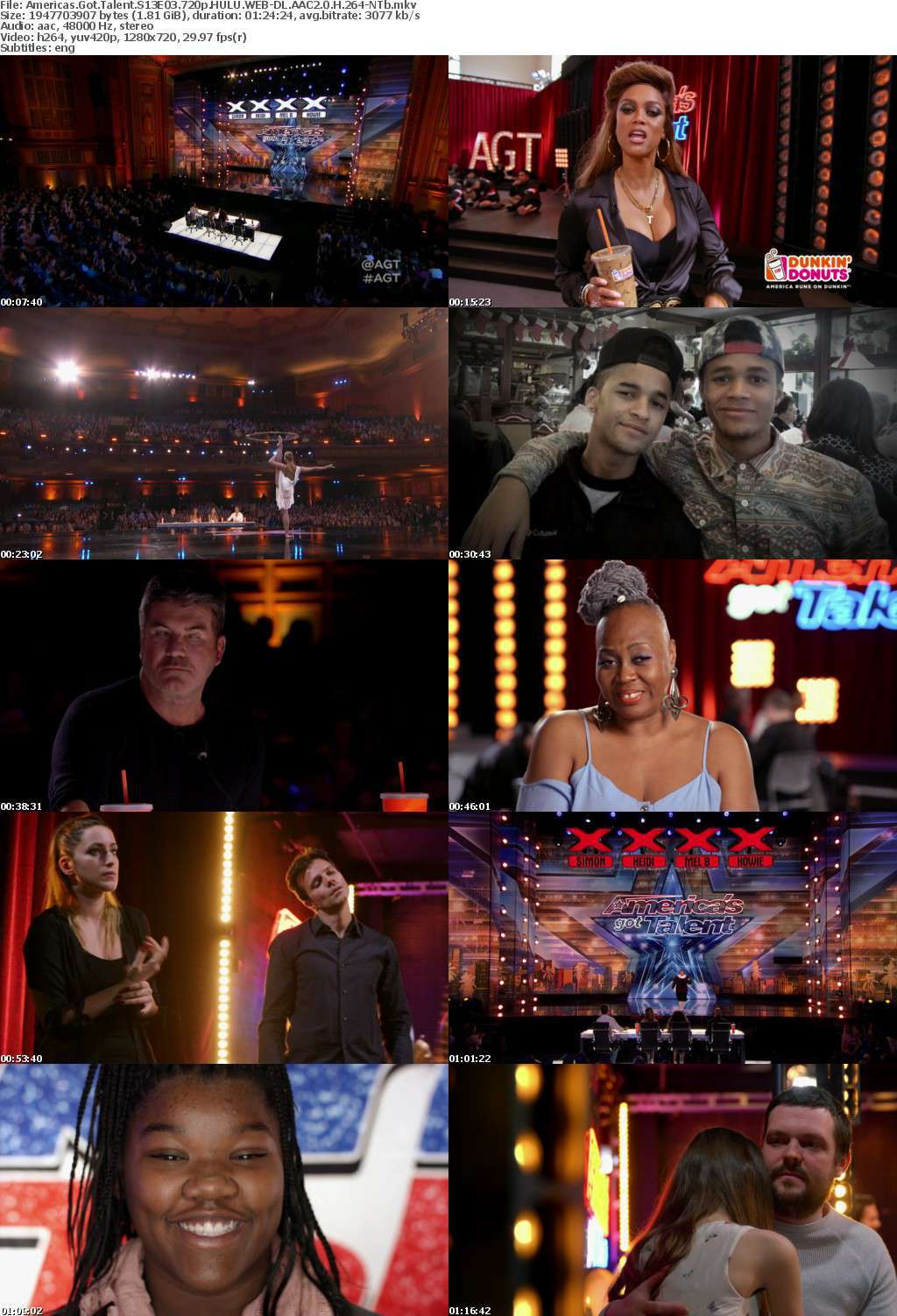 Americas Got Talent S13E03 720p HULU WEB-DL AAC2 0 H 264-NTb Americas Got Talent S13E03 720p HULU WEB-DL AAC2 0 H 264-NTb