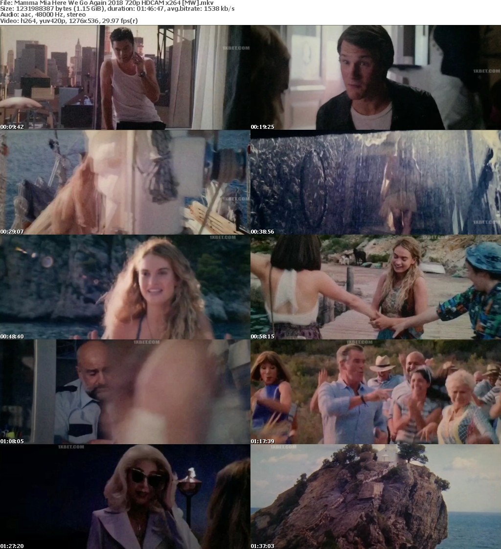 Mamma Mia Here We Go Again (2018) 720p HDCAM x264 MW