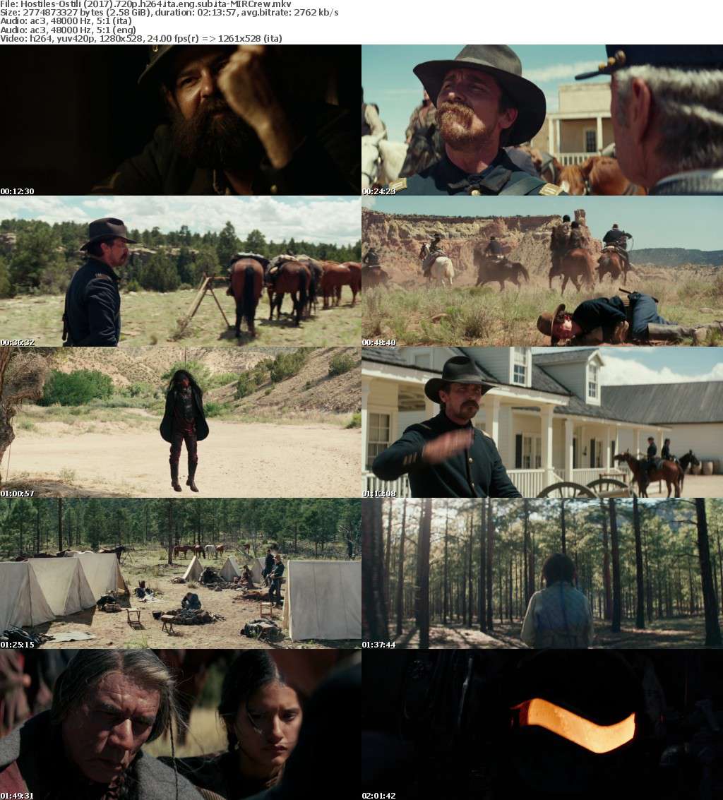 Hostiles Ostili (2017) 720p BluRay H264 [Italian+English] Ac3-5.1-MIRCrew