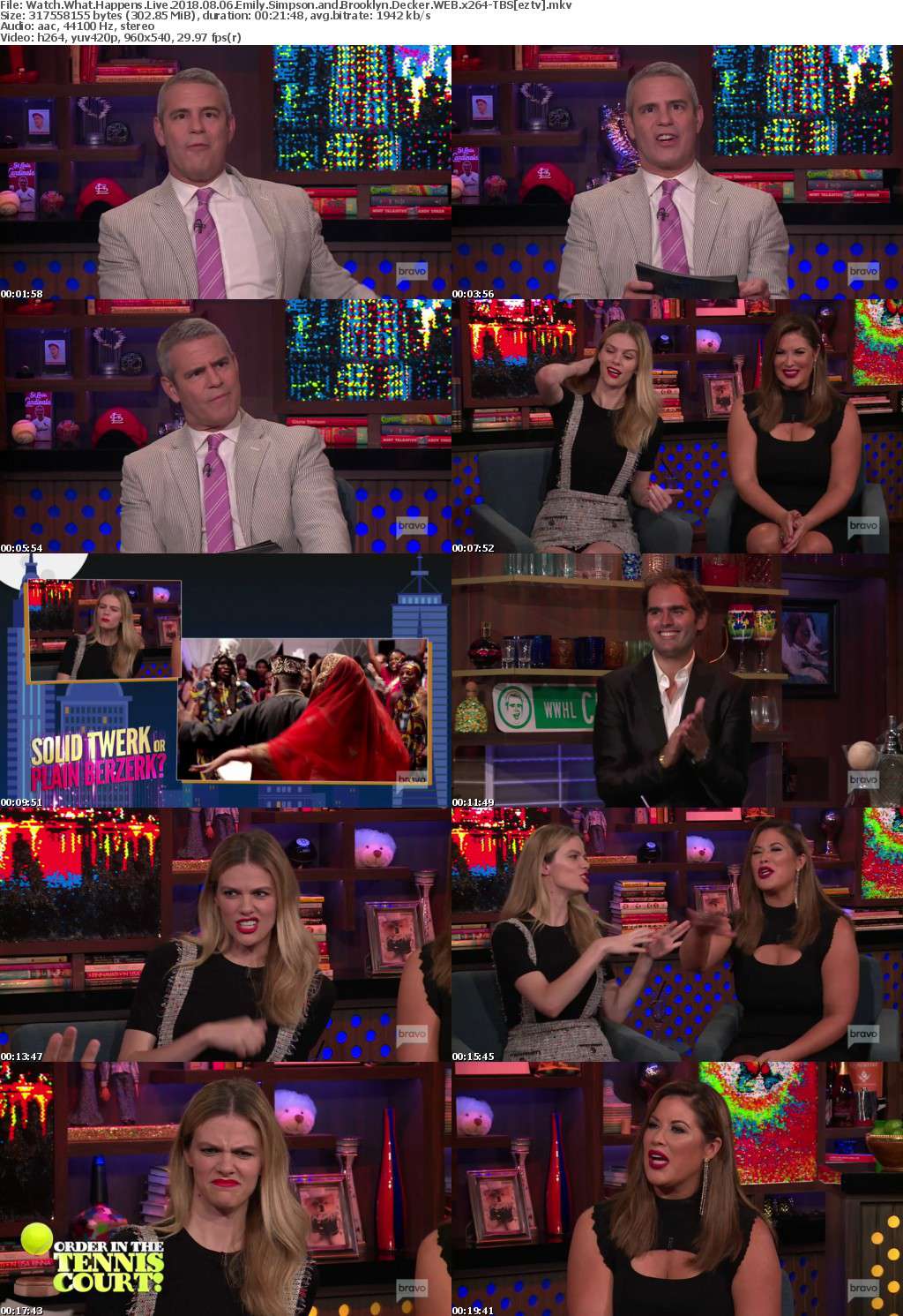 Watch What Happens Live (2018) 08 06 Emily Simpson and Brooklyn Decker WEB x264-TBS