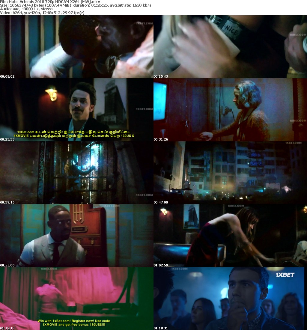 Hotel Artemis (2018) 720p HDCAM X264 MW