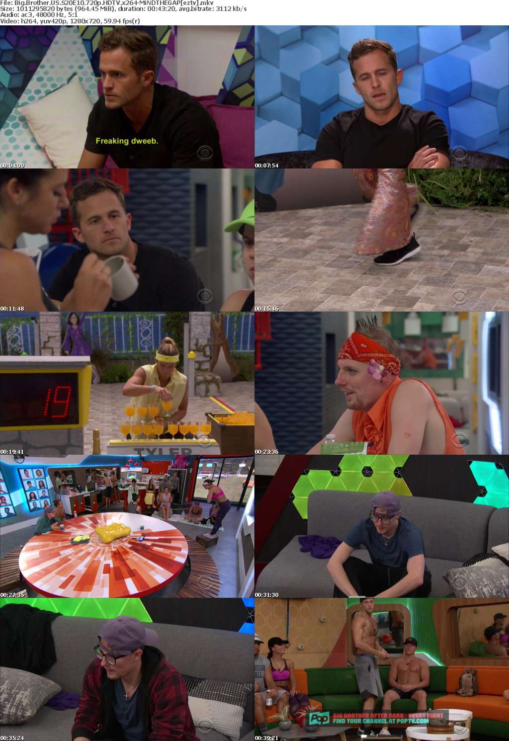 Big Brother US S20E10 720p HDTV x264-MiNDTHEGAP