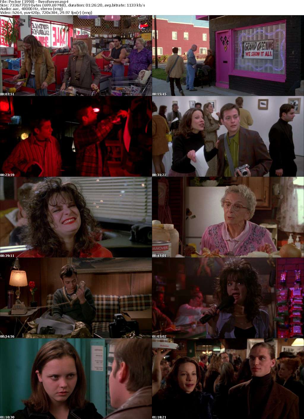 Pecker (1998) BRRip x264-fiveofseven