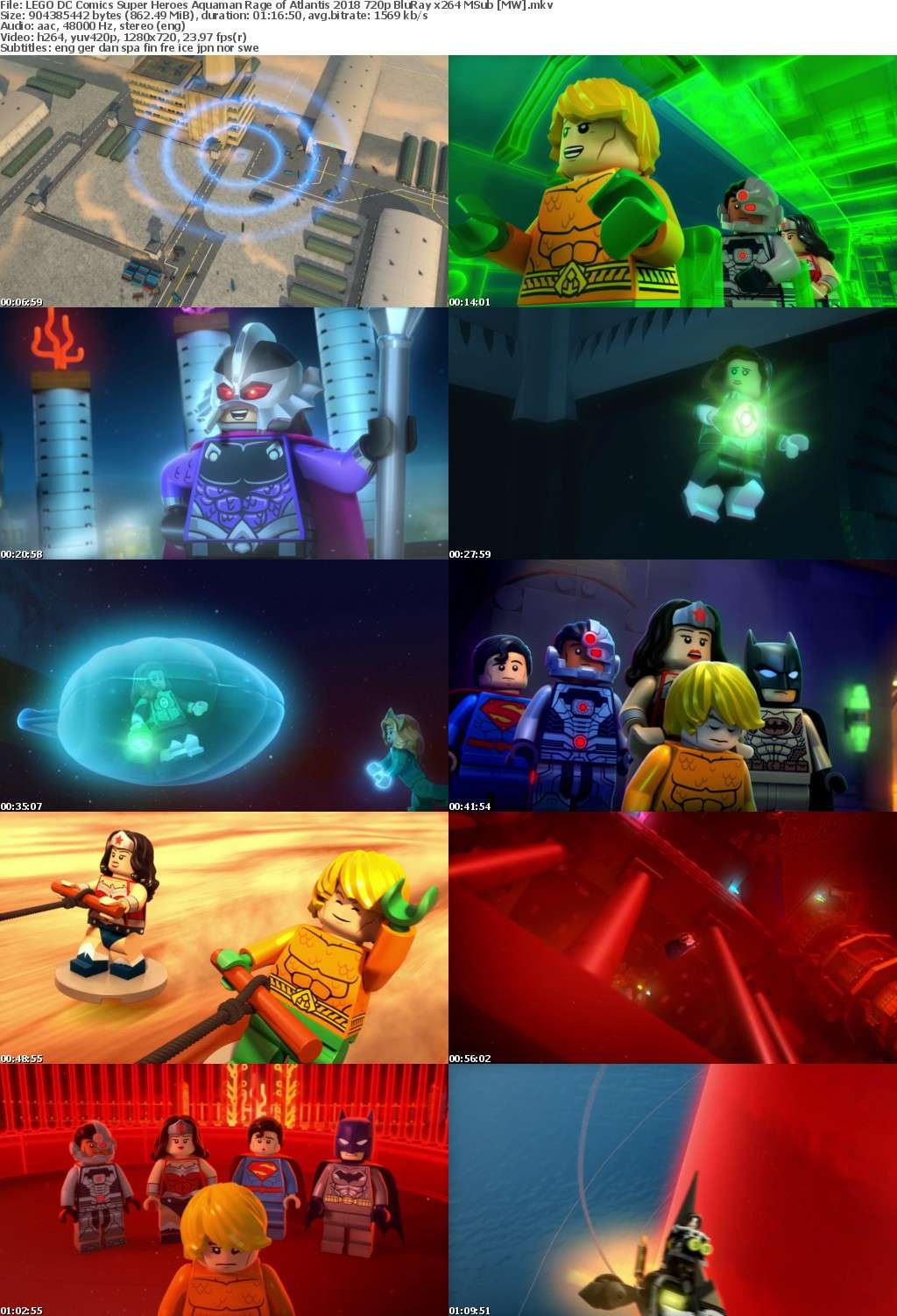 LEGO DC Comics Super Heroes Aquaman Rage of Atlantis (2018) 720p BluRay x264 MSub MW