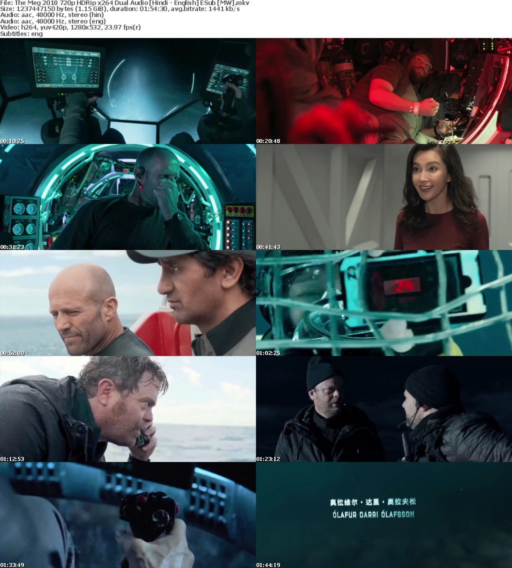 The Meg 2018 720p HDRip x264 Dual Audio Hindi - English ESub MW The Meg 2018 720p HDRip x264 Dual Audio Hindi - English ESub MW