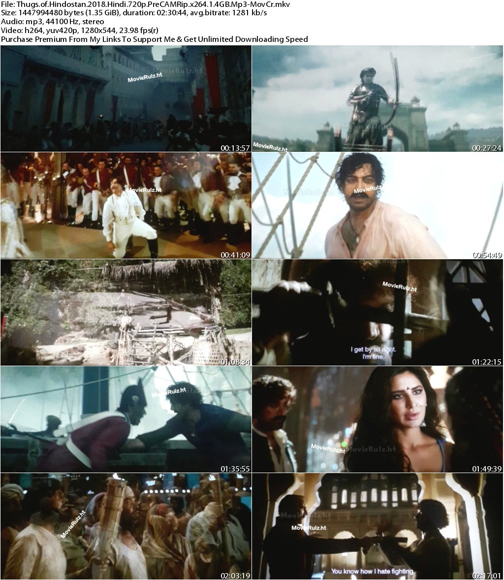 Thugs of Hindostan (2018) Hindi 720p PreCAMRip x264 1.4GB Mp3-MovCr