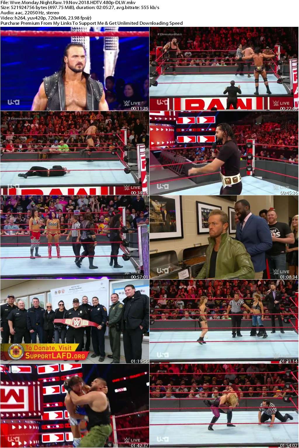 WWE Monday Night Raw 19 Nov 2018 HDTV 480p-DLW