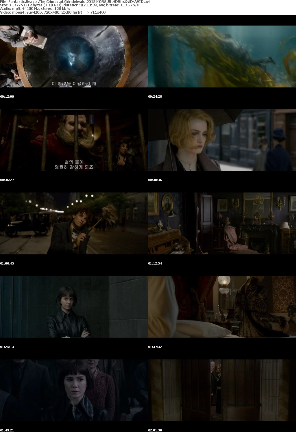 Fantastic Beasts The Crimes of Grindelwald (2018) KORSUB HDRip XviD-AVID