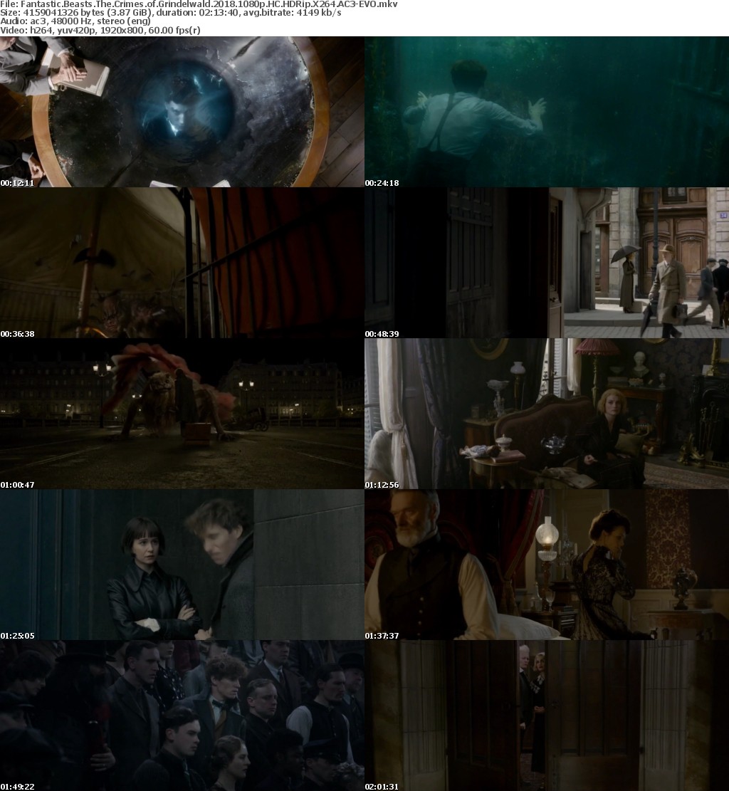 Fantastic Beasts The Crimes of Grindelwald (2018) 1080p HC HDRip X264 AC3-EVO