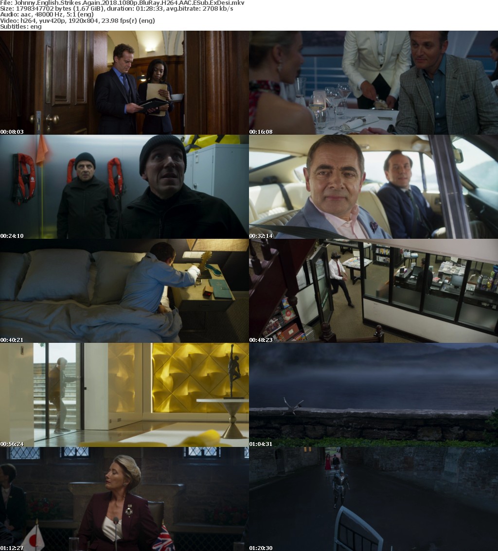 Johnny English Strikes Again (2018) 1080p BluRay H264 AAC ESub ExDesi