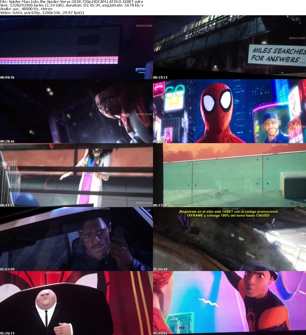 Spider-Man Into the Spider-Verse (2018) 720p HDCAM LATINO-1XBET