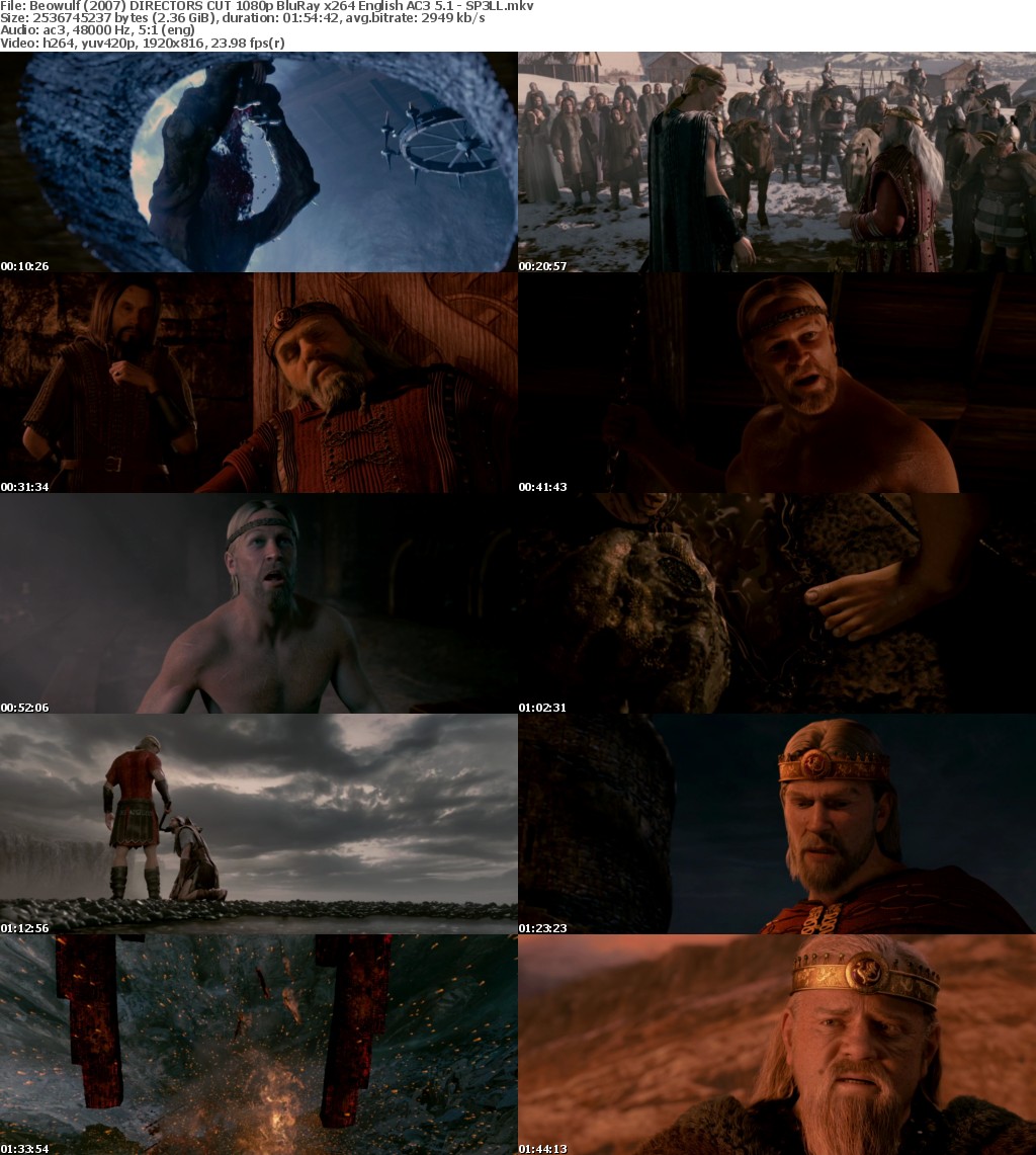 Beowulf (2007) DIRECTORS CUT 1080p BluRay x264 English AC3 5 1 - SP3LL