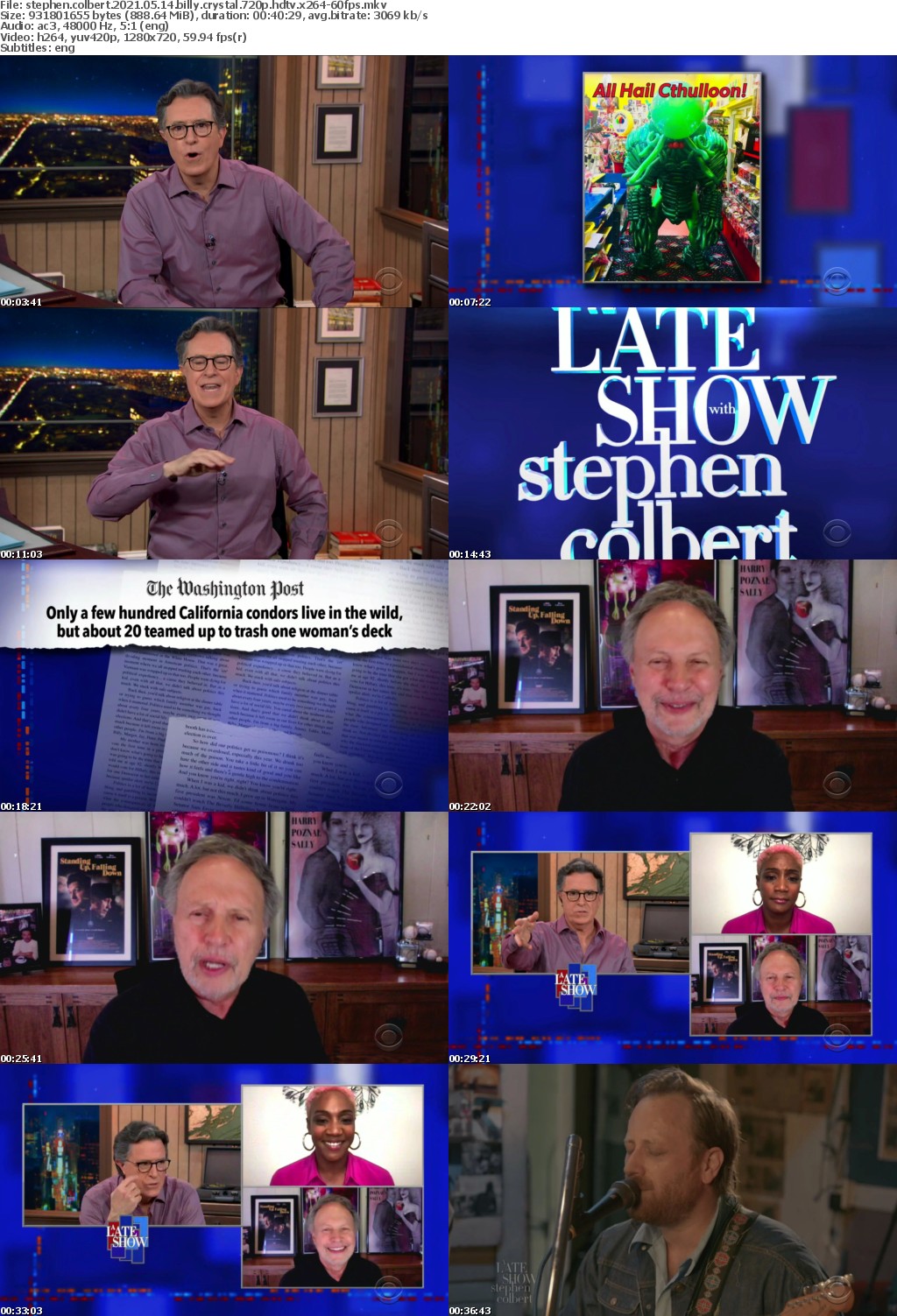 Stephen Colbert 2021 05 14 Billy Crystal 720p HDTV x264-60FPS
