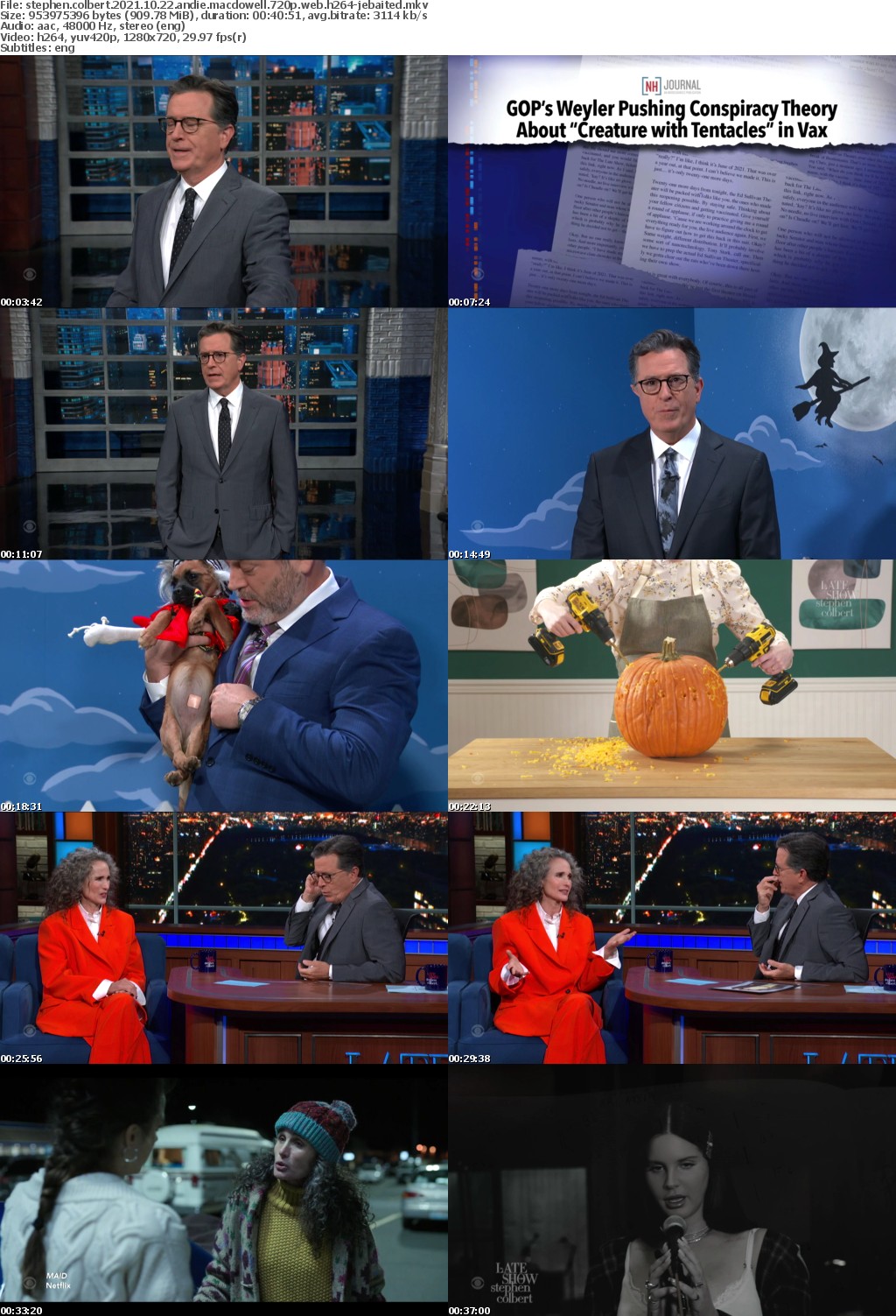Stephen Colbert 2021 10 22 Andie MacDowell 720p WEB H264-JEBAITED