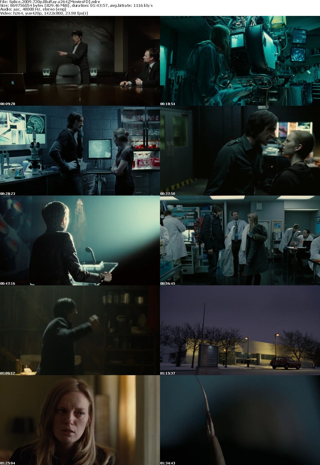 Splice (2009) 720p BluRay x264 - MoviesFD