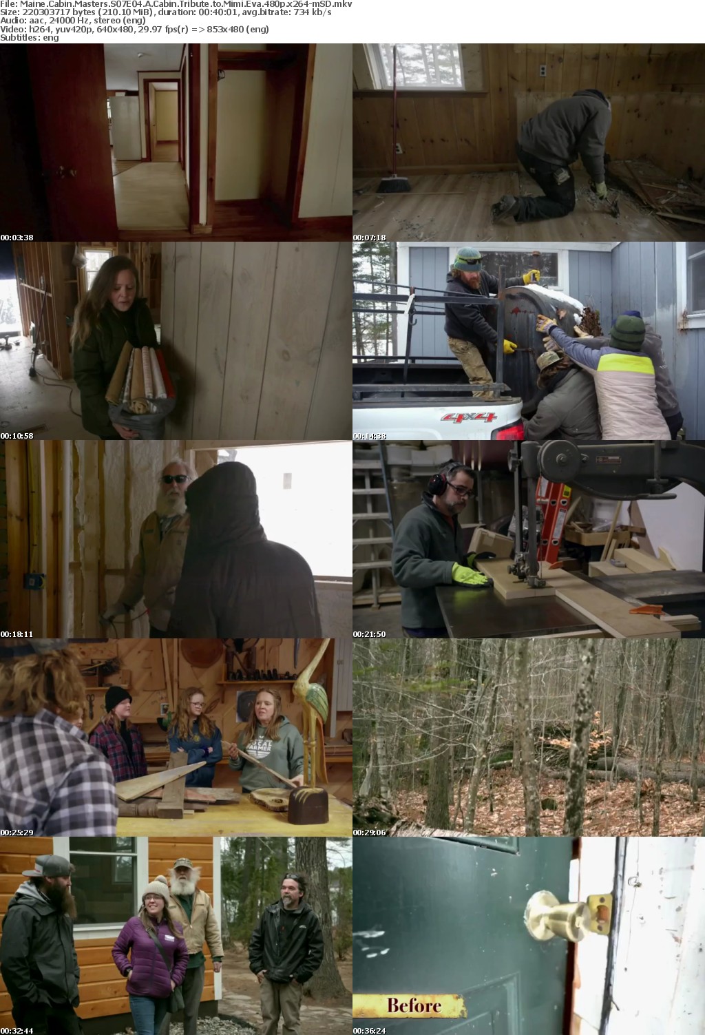 Maine Cabin Masters S07E04 A Cabin Tribute to Mimi Eva 480p x264-mSD