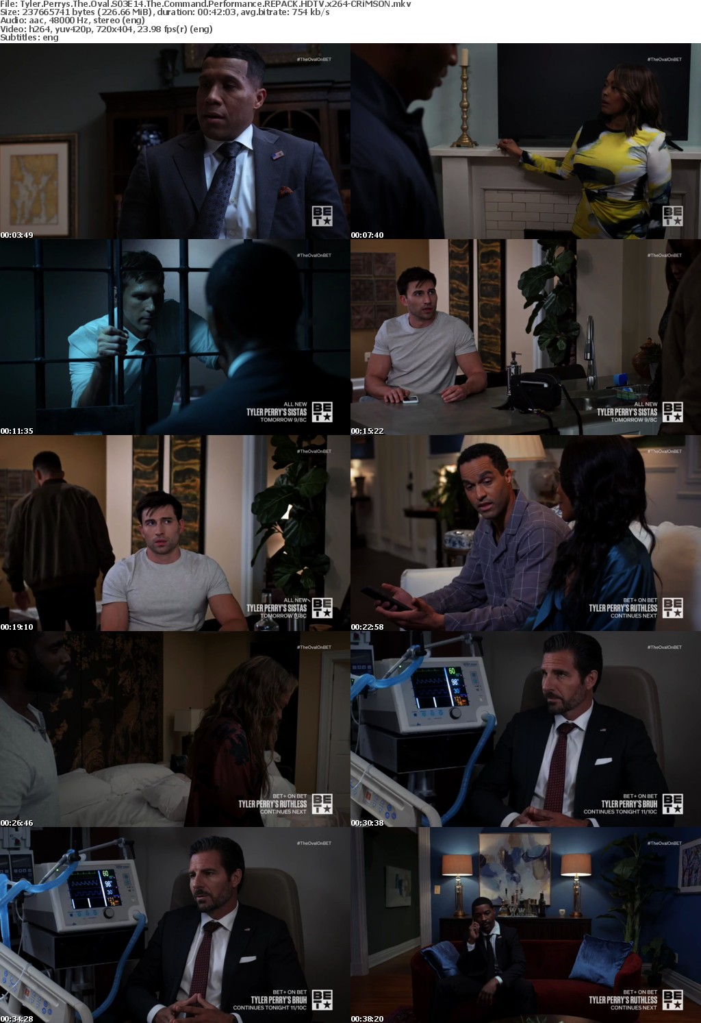Tyler Perrys The Oval S03E14 The Command Performance REPACK HDTV x264-CRiMSON