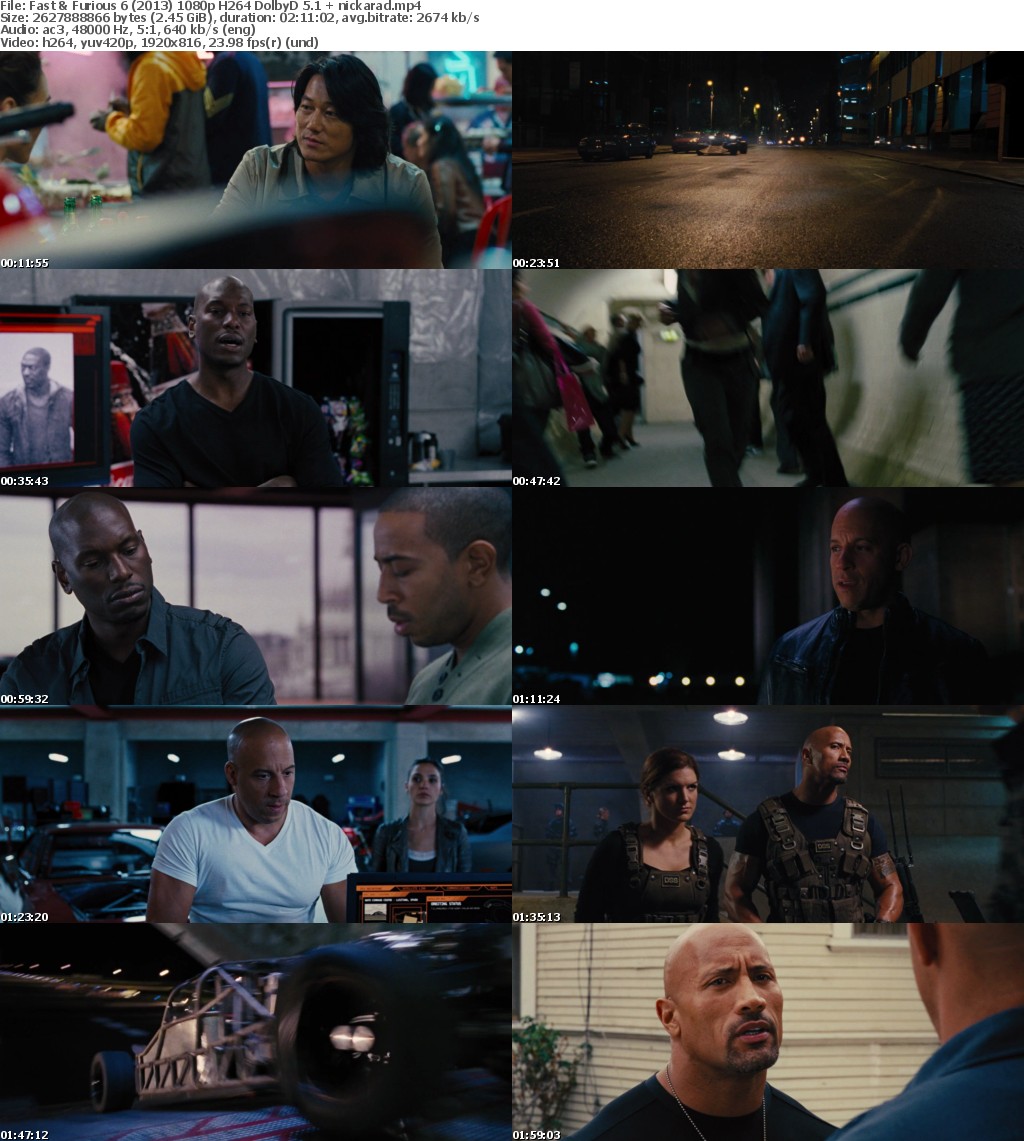 Fast and Furious 6 (2013) 1080p BluRay H264 DolbyD 5 1 nickarad