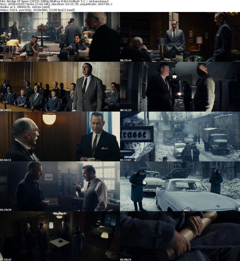 Bridge Of Spies (2015) 1080p BluRay H264 DolbyD 5 1 nickarad