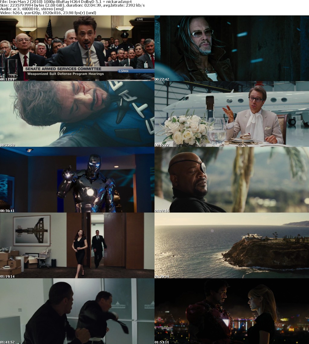 Iron Man 2 (2010) 1080p BluRay H264 DolbyD 5 1 nickarad