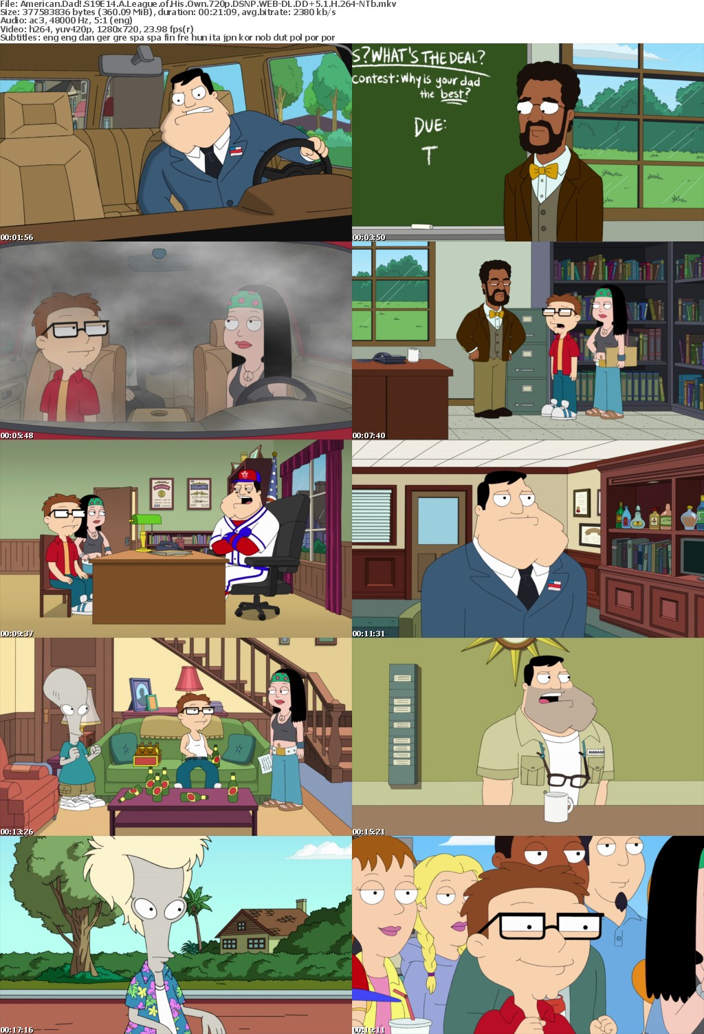 American Dad S19E14 A League of His Own 720p DSNP WEBRip DDP5 1 x264-NTb