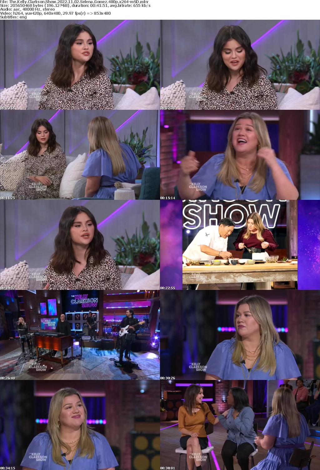 The Kelly Clarkson Show 2022 11 02 Selena Gomez 480p x264-mSD