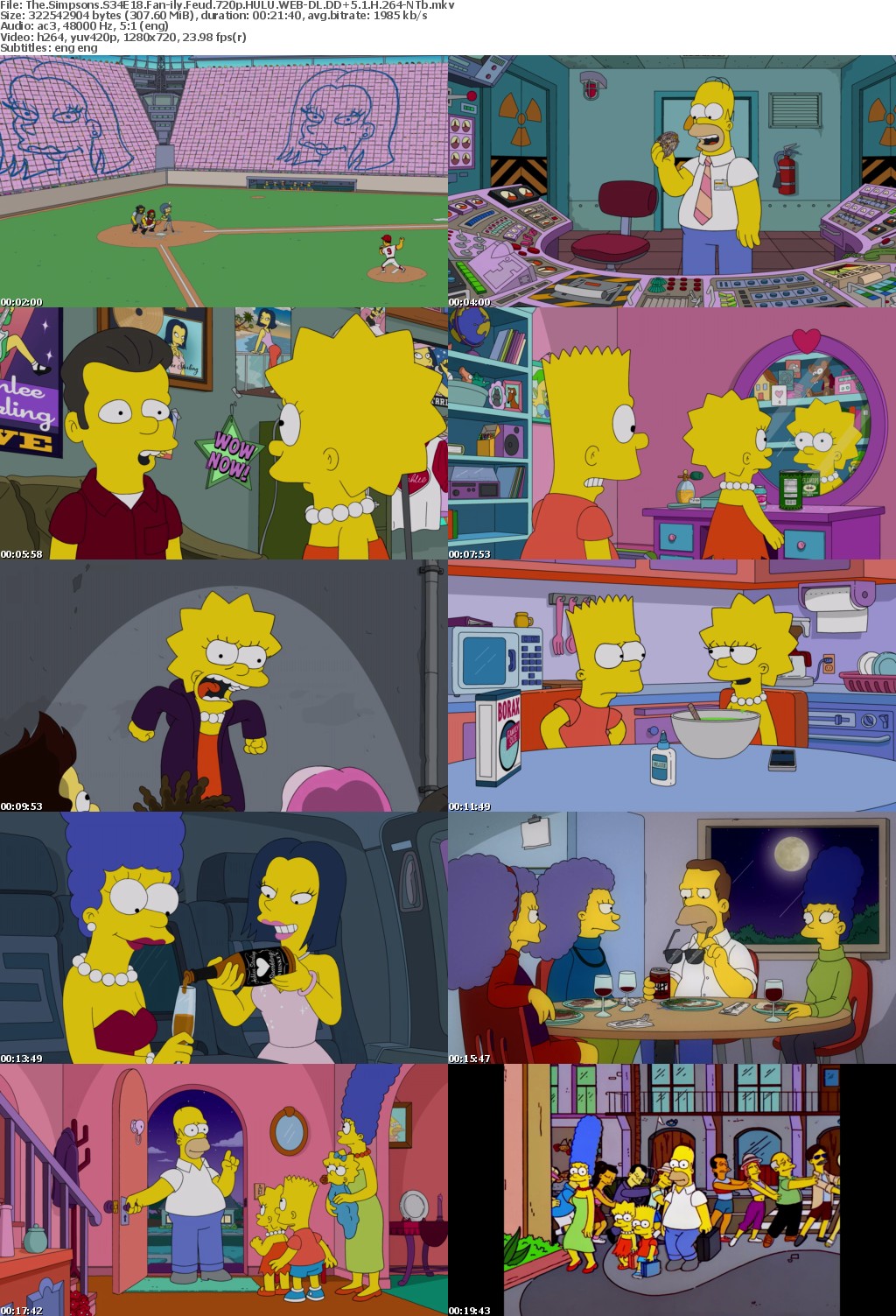 The Simpsons S34E18 Fan-ily Feud 720p HULU WEBRip DDP5 1 x264-NTb