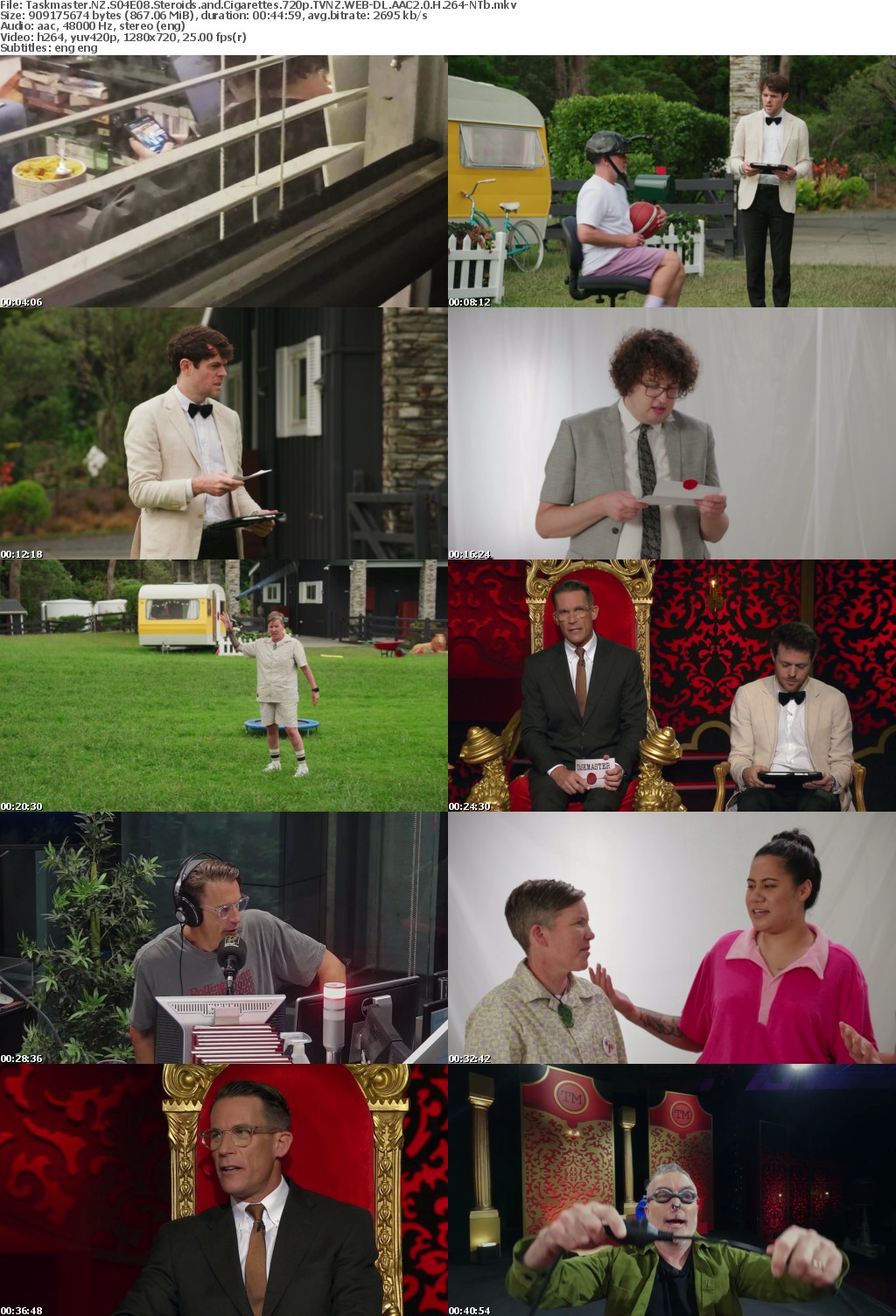 Taskmaster NZ S04E08 Steroids and Cigarettes 720p TVNZ WEB-DL AAC2 0 H 264-NTb