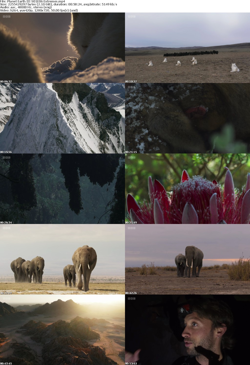 Planet Earth III S01E06 Extremes (1280x720p HD, 50fps, soft Eng subs)