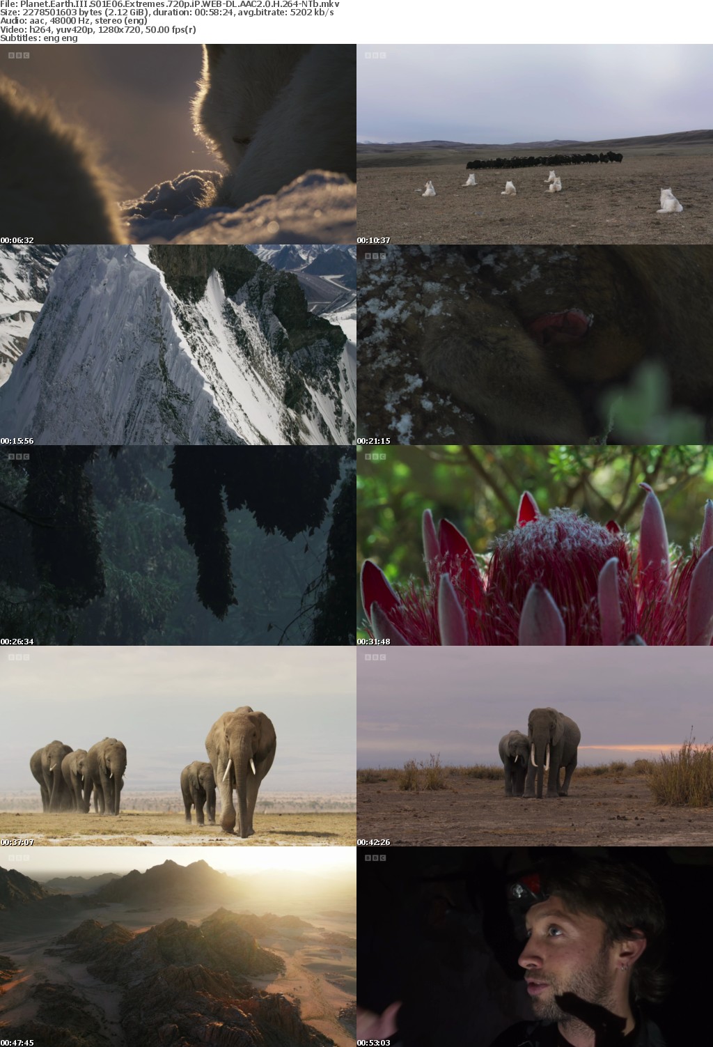 Planet Earth III S01E06 Extremes 720p iP WEB-DL AAC2 0 H 264-NTb